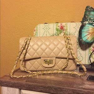 Quilted cream bag